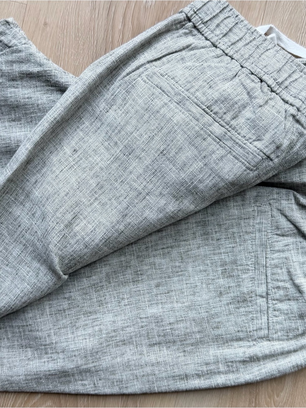 14th & Union Light Gray Flat-Front Men's Linen Pants